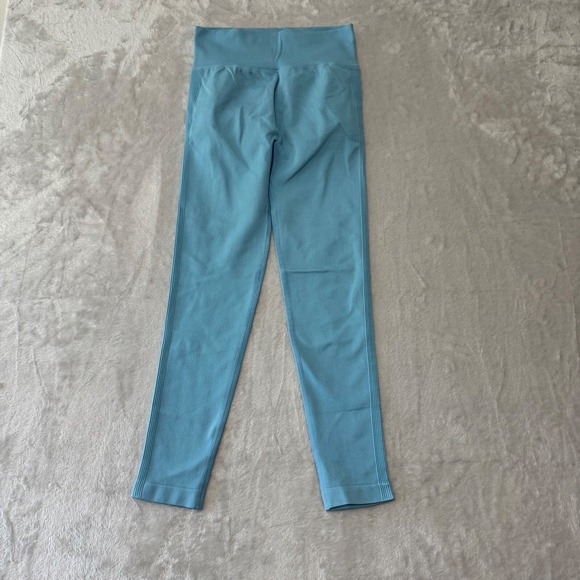 NEW High‎ Waisted Butt Lifting Leggings Medium Light Blue 7/8 Length - Picture 4 of 10